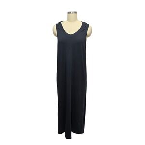 Lululemon Athletica Black Sleeveless Tank Maxi Dress Side Slits Women's Size Med
